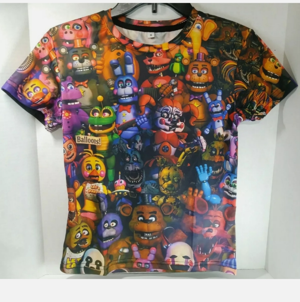 Cosplay Boy's Sz L Mesh T-Shirt With Multicolored 3D Graphics